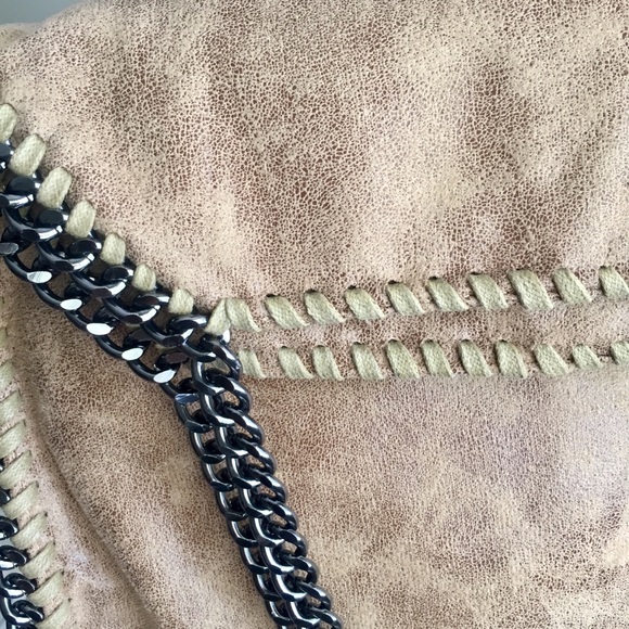 Khaki Fold Over Chain Women Oversized Bag. New - Picture 5 of 16